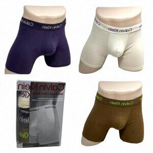 Calvin Klein Boxer Brief Underwear Logo 3 Pack NB3706901 Brown Stretch Cotton